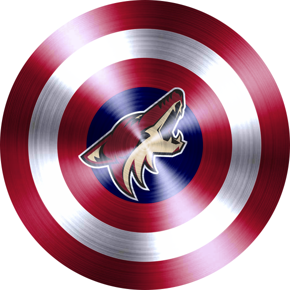 Captain American Shield With Arizona Coyotes Logo cricut iron on